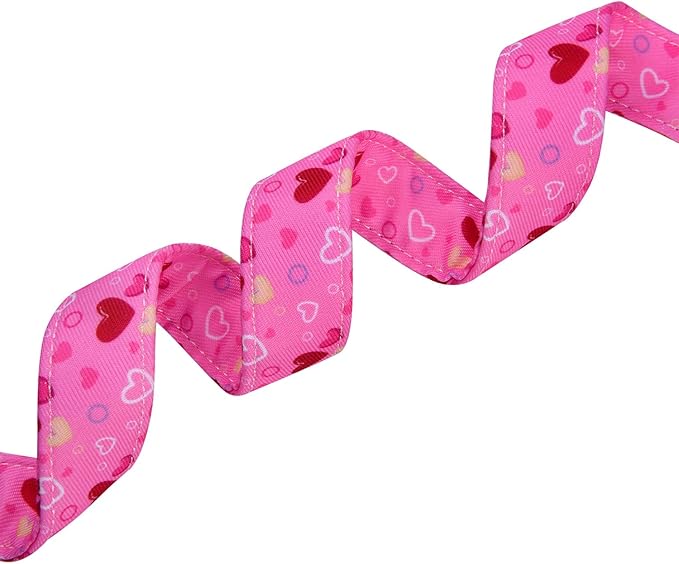 Valentine's Day Dog Collars, Heart Pattern Adjustable Dog Collar for Small Medium Large Dogs Boys Girls Male Female Dog Pet Collar(Heart,L)