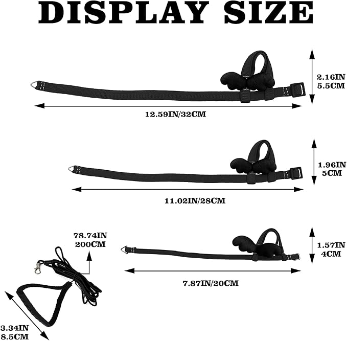 Budgerigar Harness and Leash, Adjustable Parrot Bird Training Design Anti-Bite, Bird Nylon Rope with Cute Wing for Budgerigar and Same Size Birds (S, Black)