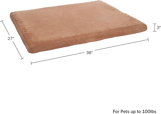 Petmaker Water-Resistant Dog Bed - Orthopedic Dog Bed with Removable Washable Cover, Non-Slip Bottom, and Egg Crate Style Foam - 44in Large Pet Mattress- Puppy Essentials (Clay)