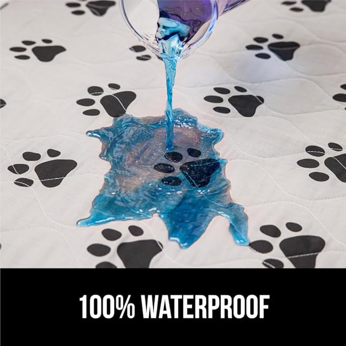 GORILLA GRIP Washable Puppy Pads, 46x28 Pack of 2, Slip Resistant Dog Crate Mat, Waterproof Cloth Pee Pad for Training Puppies in Playpen, Reusable Pet Incontinence Blanket, Protects Sofa, Furniture