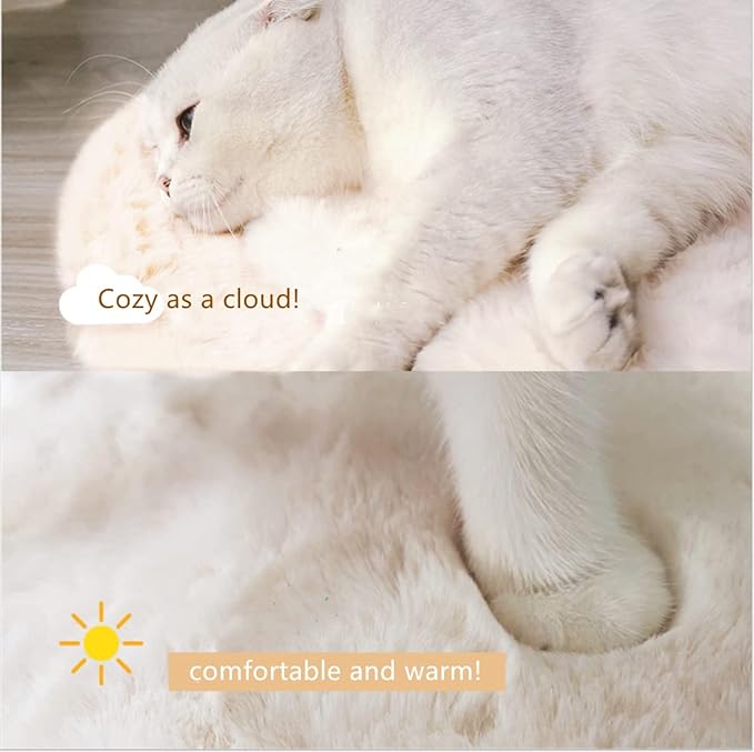 SHENGOCASE 2-Pack 11.8“ Square Faux Rabbit Fur Cat Dog Bed Cushion Pad Mat, Cat Tree Tower Replacement Cushion Pad for Window Perch Carrier House Cage Crate