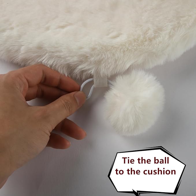 SHENGOCASE 2-Pack 11.8“ Square Faux Rabbit Fur Cat Dog Bed Cushion Pad Mat, Cat Tree Tower Replacement Cushion Pad for Window Perch Carrier House Cage Crate