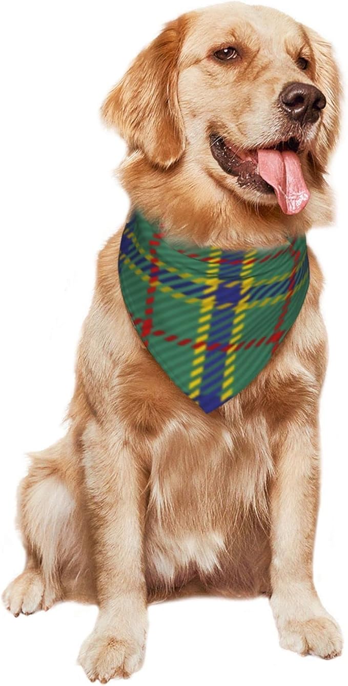 Pet Triangle Scarf, Platt Tartan pet cat and Dog Scarf, Pet Clothing Accessories, Plaid Pet Scarf, for Small to Large Dogs Cats