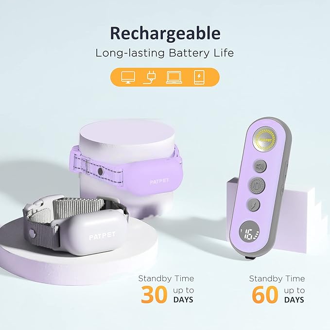 PATPET Shock Collar for Dogs(10-120lbs), 4000ft Rechargeable IPX7 Waterproof Training Collar with Remote for 2 Dogs- Electric Dog Collar for Small Medium Large Dogs 2 Packs