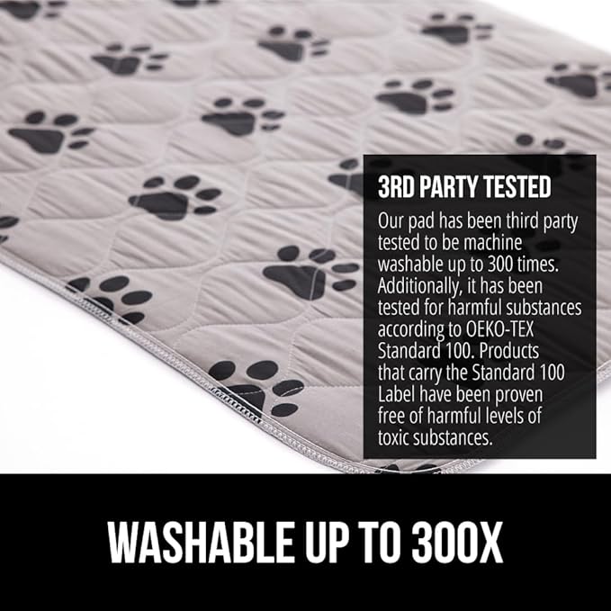 GORILLA GRIP Washable Puppy Pads, 28x18, Slip Resistant Dog Crate Mat, Waterproof Cloth Pee Pad for Training Puppies in Playpen, Reusable Pet Incontinence Blanket, Protects Sofa, Furniture, Floors