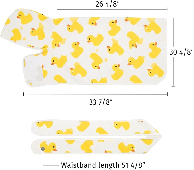 HDE Dog Bathrobe Super Absorbent Quick Drying Towel with Hood for All Dog Breeds Sizes S-XXL - White Rubber Ducks - XL