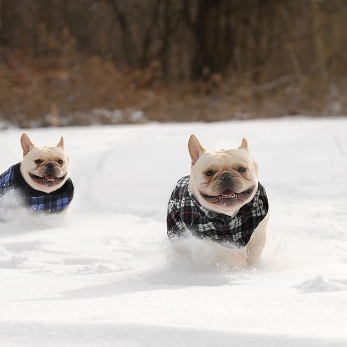 Weewooday 4 Pieces Winter Fabric Dog Sweaters with Leash Ring Soft Fleece Vest Pullover Pet Jacket Warm Dog Clothes Coats for Pet Puppy Cats Chihuahua(XXXL(Neck:17.7-18.9” Chest:25.6-26.8”))