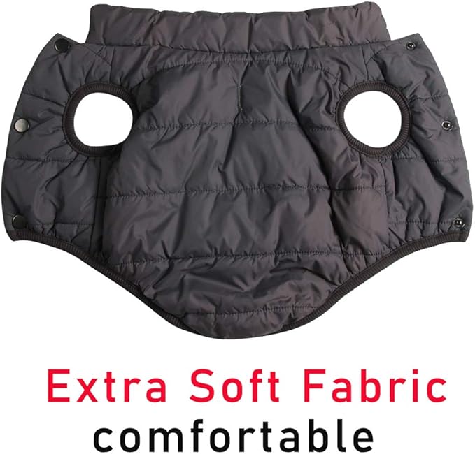 2 Layers Fleece Lined Warm Dog Jacket for Puppy Winter Cold Weather,Soft Windproof Small Dog Coat,Grey XS