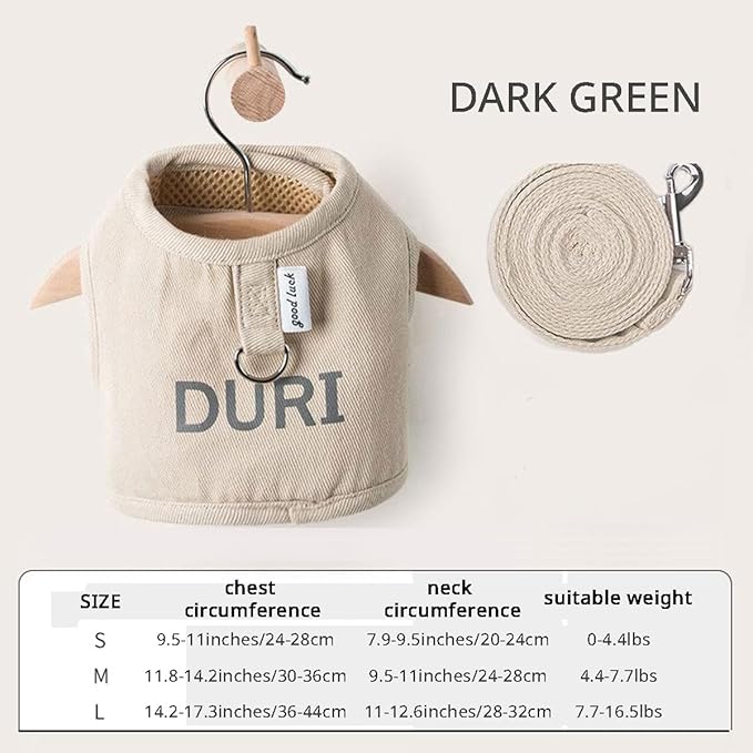 MANON ROSA Rabbit Harness and Leash Set - Escape-Proof Adjustable Vest Harness for Dwarf Bunnies, Soft Padded Conejos Collar with Safety Buckle, Small Animal Walking Accessories