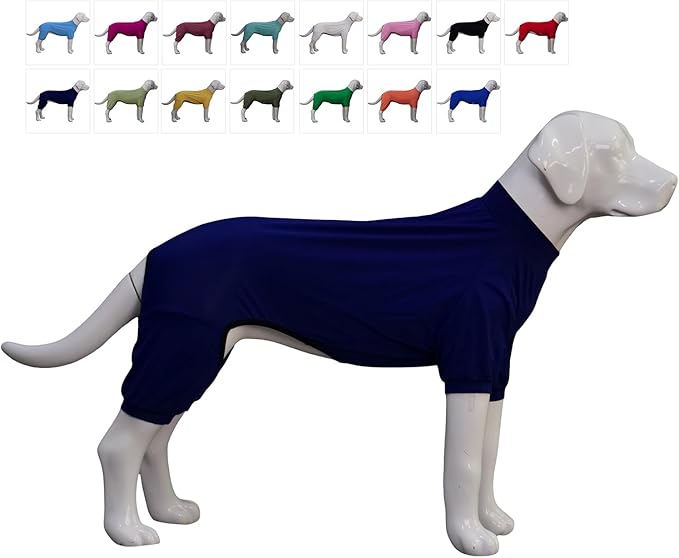 LoveLongLong Dog Jumpsuit with UV Protection and Quick-Dry Fabric for Spring Summer Pet Pajamas Navy Blue L