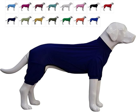 LoveLongLong Dog Jumpsuit with UV Protection and Quick-Dry Fabric for Spring Summer Pet Pajamas Navy Blue L