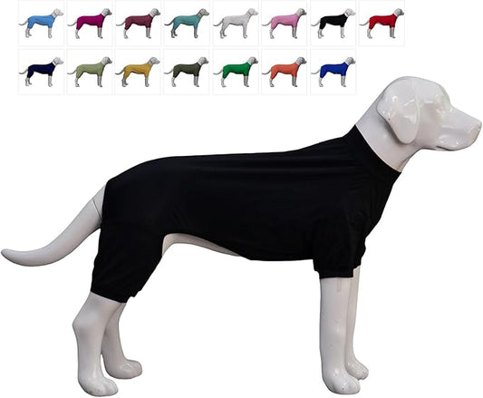 LoveLongLong Dog Jumpsuit with UV Protection and Quick-Dry Fabric for Spring Summer Pet Pajamas Black L