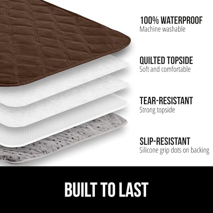 GORILLA GRIP Waterproof Dog Bed Cover 82x102, Pet Blanket for Furniture, Sofa, Couch, Crate, Car, Sofa Throw Essential for Cats and Dogs, Tear and Slip Resistant Leakproof Cushion Cover, Chocolate