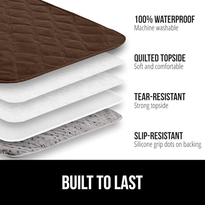 GORILLA GRIP Waterproof Dog Bed Cover, Pet Blanket for Furniture, Sofa, Couch, Crate, Car, Sofa Throw Essential for Cats and Dogs, Tear and Slip Resistant Leakproof Cushion Cover, 30x70 Chocolate