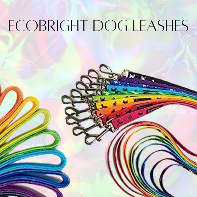 EcoBark Dog Leash - Soft & Reflective Comfort Training Leashes with Padded Handle - Strong Durable Heavy Duty - Training and Pulling for Small, Medium or Large Dogs (Tie Dye)