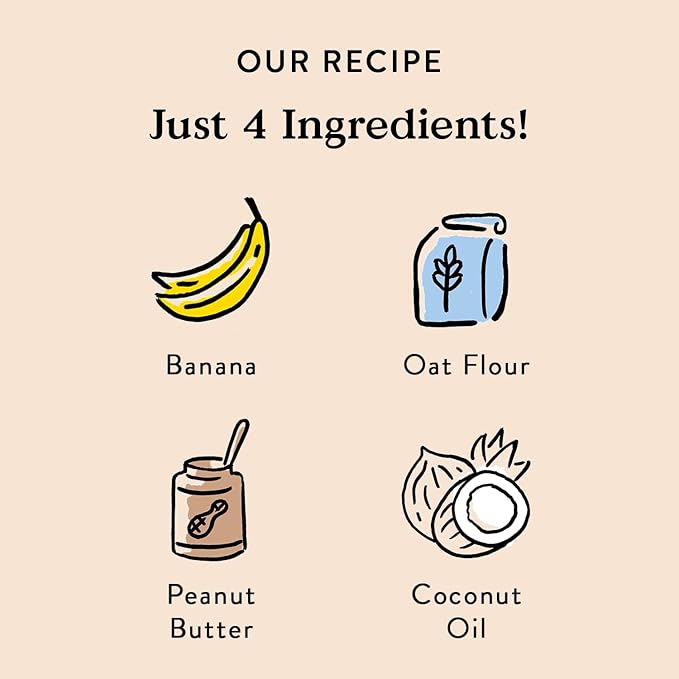 Bocce's Bakery Oven Baked PB & Banana Recipe Treats for Dogs, Wheat-Free Dog Treats, Made with Real Ingredients, Baked in The USA, All-Natural Peanut Butter & Banana Biscuits, 14 oz