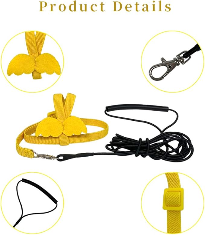 Adjustable Bird Harness Leash Parrot Flying Rope Straps Outdoor Training Traction Rope for Small Parrots , Random Color