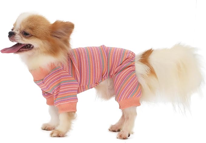 LOPHIPETS Dog Pajama Onesie for Small Chihuahua Yorkie Poodle Clothes Apparel-Pink/M