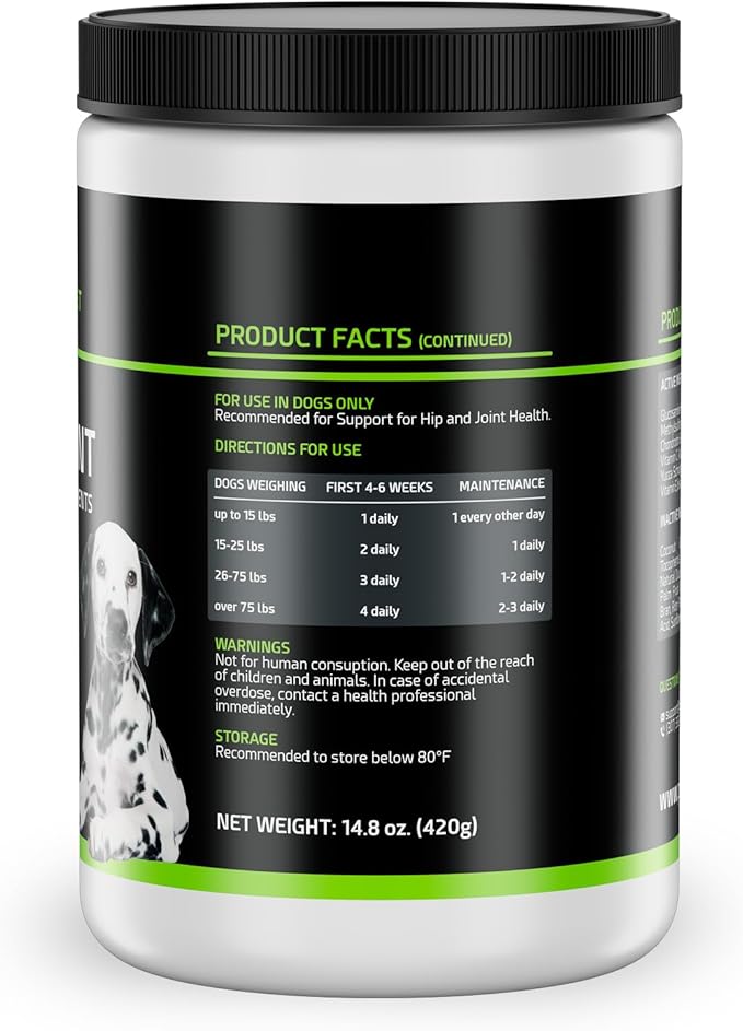 POINTPET Glucosamine for Dogs, 120 Count - Hip & Joint Supplement - Dog Mobility Soft Chews with Chondroitin & MSM - Supplement with Omega 3