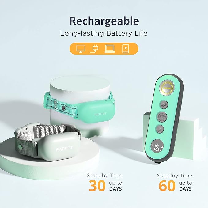PATPET Shock Collar for Dogs(10-120lbs), 4000ft Rechargeable IPX7 Waterproof Training Collar with Remote for 2 Dogs- Electric Dog Collar for Small Medium Large Dogs 2 Packs