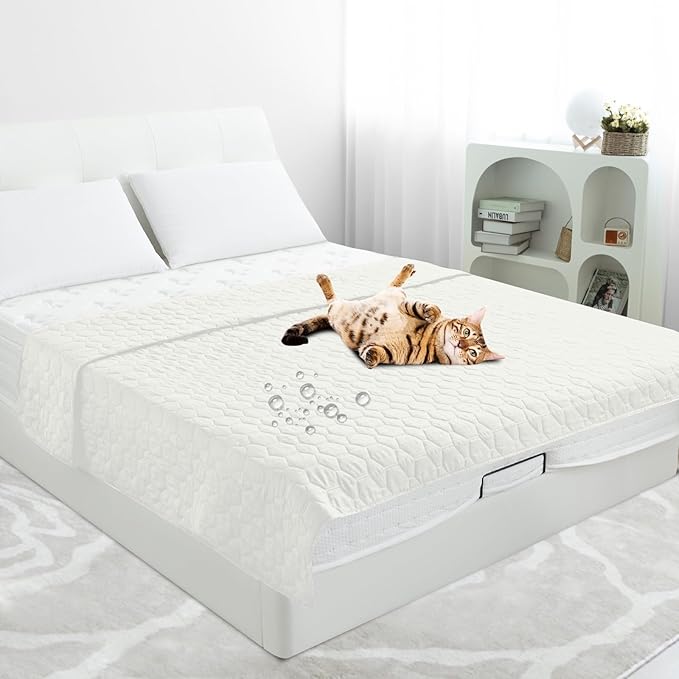 PureFit 100% Waterproof and Anti-Slip Dog Bed Cover, Washable Pet Blanket, Stain Resistant Sofa Couch Furniture Protector Cover for Kids, Dog, Cat (52x82 Inch, Ivory)