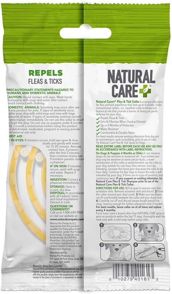 Repellent Flea and Tick Collar for Dogs and Puppies - 4 Month Flea & Tick Treatment for Dogs - Repels Fleas & Ticks with Certified Natural Oils