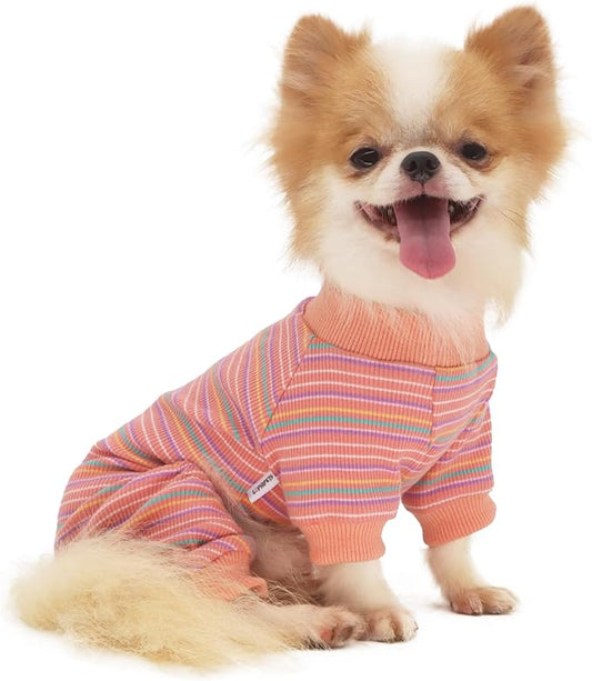 LOPHIPETS Dog Pajama Onesie for Small Bichon Clothes Apparel-Pink/XL