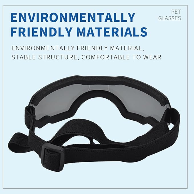 Large Dog Sunglasses with Adjustable Strap, UV Protection, Winproof, Snowproof, Suitable for Large Dogs