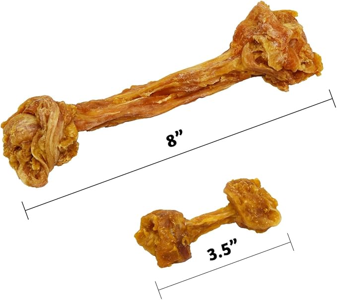 Ultra Chewy Turkey Tendon Knotted Bones for Dogs - Premium All-Natural, Hypoallergenic, Long-Lasting Dog Chew Treat, Easy to Digest - Ingredient Sourced from USA (3.5 Inch - 4 Pack)