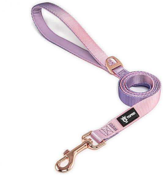 TSPRO Lightweight Dog Leash, Gradient Color Dog Leash, Padded Handle, Durable Dog Leash, Quick Release Metal Buckle, for Small to Medium Dogs Walking (Pink-Purple Gradient)