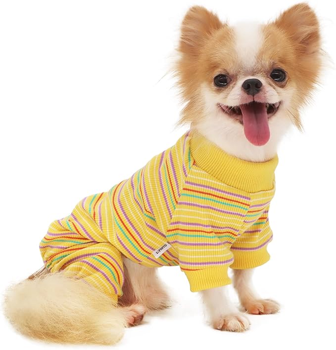 LOPHIPETS Dog Pajama Onesie for Small Bichon Clothes Apparel-Yellow/XL