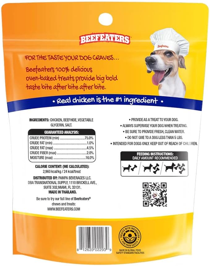 Beefeaters Beefhide 5in Twist with Real Chicken, 26oz – Protein-Rich Dog Treats for Clean Teeth, Ideal for Training & All Dog Sizes