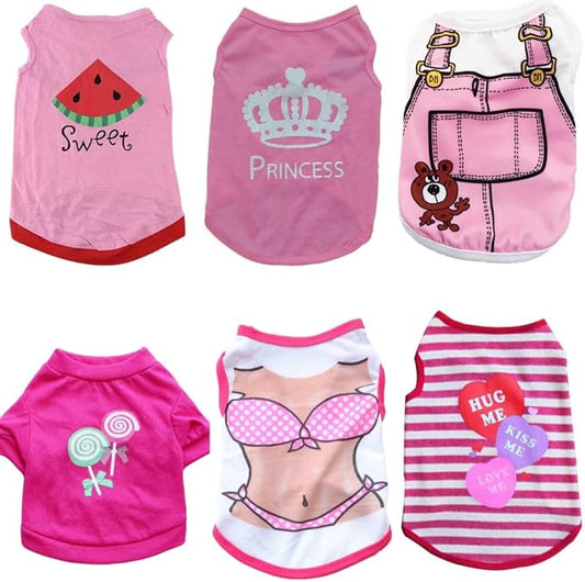 Small Dog Shirts Female Thanksgiving Outfit Festivals Apparels T-Shirt Princess Doggie Clothes Little Dog Winter Sweater Teacup Dog Clothes