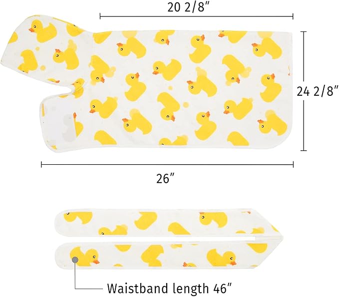 HDE Dog Bathrobe Super Absorbent Quick Drying Towel with Hood for All Dog Breeds Sizes S-XXL - White Rubber Ducks - M