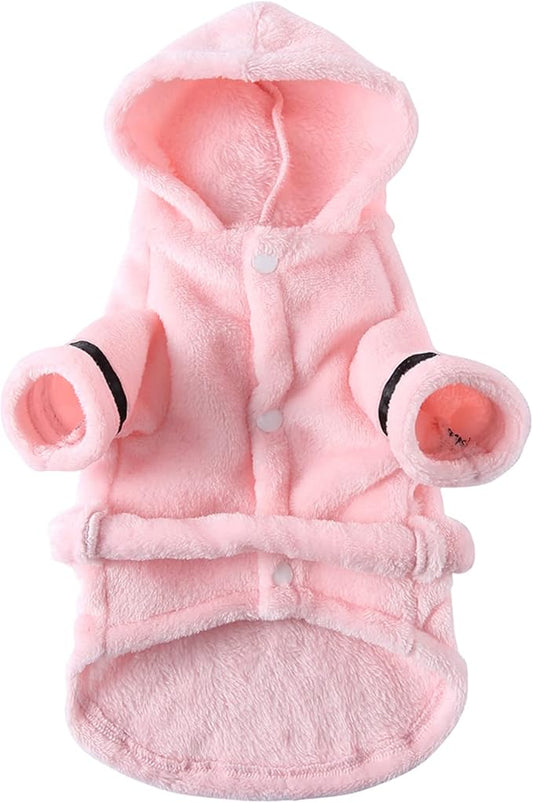 Petyoung Pet Bathrobe Dog Pajama Thickened Hooded Bathrobe Quick Drying and Super Absorbent Dog Bath Towel Soft Pet Nightwear for Puppy Small Dogs Cats