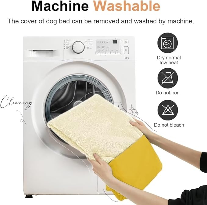Large Dog Bed Orthopedic Washable: Beds Bolster XXL Bed Big XLarge Dogs Egg Crate Foam Sofa Couch Waterproof Removable Cover - Ginger