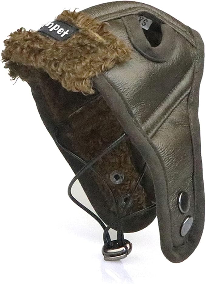 leconpet Dog Aviator Hat, Dog Winter Pilot Hat with Ear Flaps for Cold Weather (XL, Brown)