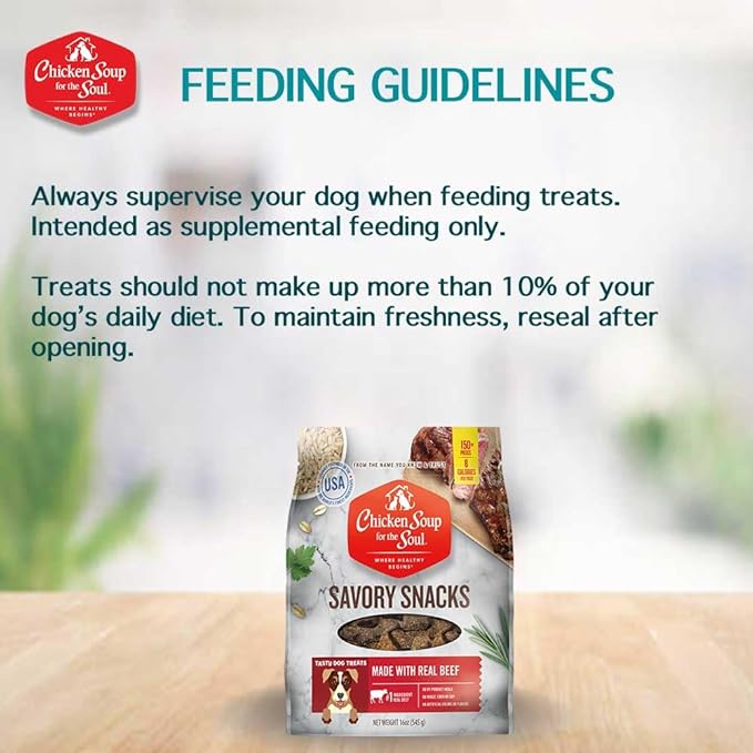 Chicken Soup for the Soul Pet Food Savory Snacks Dog Treats, Beef, 16 Ounce Bag