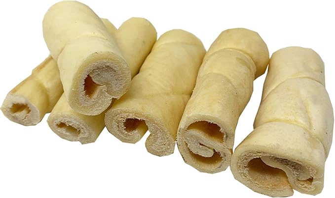 Amazing Dog Treats - Beef Cheek Rolls (4 Inch Regular - 8 Pcs) - Safe Rawhide Alternative Dog Chew - Great for Power Chewers - Long Lasting Dog Chew - Retriever Rolls for Dogs