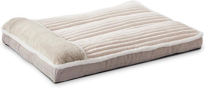 Dog Bed for Large Dogs, Dog Mattress with Pillow for Crate Kennel, Sofa pet Bed, Super Soft pet Bed for Medium, Jumbo, Small Dogs Breeds (Beige, Large:(36"x23"x3")