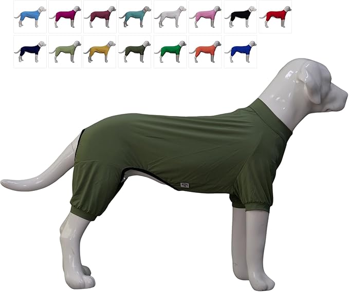LoveLongLong Dog Jumpsuit with UV Protection and Quick-Dry Fabric for Spring Summer Pet Pajamas Army Green XS