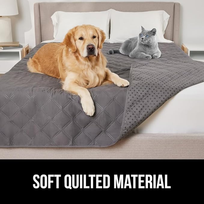 GORILLA GRIP Waterproof Dog Bed Cover, Pet Blanket for Furniture, Sofa, Couch, Crate, Car, Sofa Throw Essential for Cats and Dogs, Tear and Slip Resistant Leakproof Cushion Cover, 40x50 Charcoal