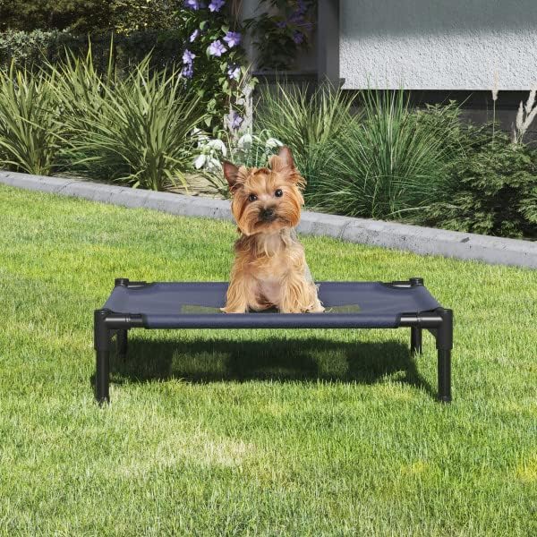 PETMAKER Elevated Dog Bed Cover - 24.5x18.5-Inch Replacement Pet Bed Cover with Mesh Panel - for Indoor/Outdoor Use - Dog Cot Not Included (Blue)