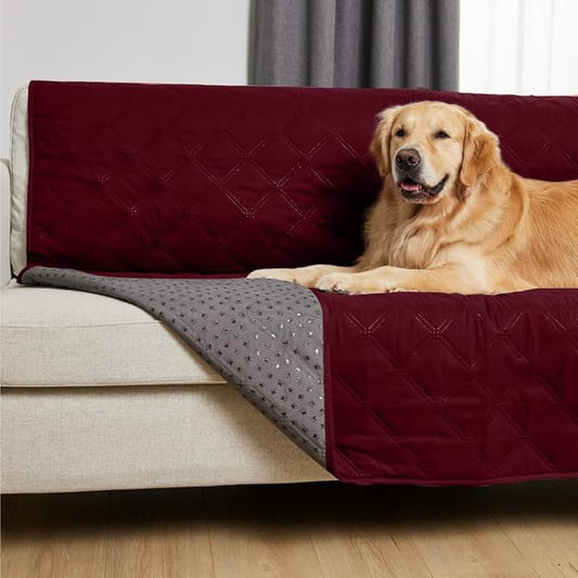 GORILLA GRIP Waterproof Dog Bed Cover, Pet Blanket for Furniture, Sofa, Couch, Crate, Car, Sofa Throw Essential for Cats and Dogs, Tear and Slip Resistant Leakproof Cushion Cover, 30x70 Burgundy