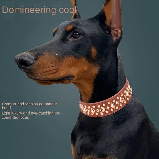 Spiked Dog Collar Soft Pu Leather Mushrooms Rivet Spike Studded Puppy Adjustable Pet Collars for Small Breeds (S, Black3)