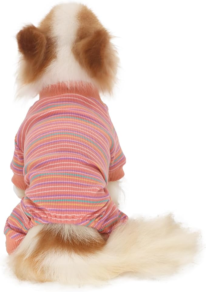 LOPHIPETS Dog Pajama Onesie for Small Chihuahua Yorkie Poodle Clothes Apparel-Pink/M