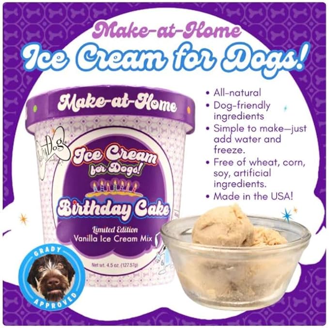 The Lazy Dog Cookie Co. Ultimate Birthday Celebration Kit for Dogs. Includes Special Day Pie, Bag of Birthday Cake Bites, Make at Home Ice Cream and Can of The Newly Released Pup-Pop