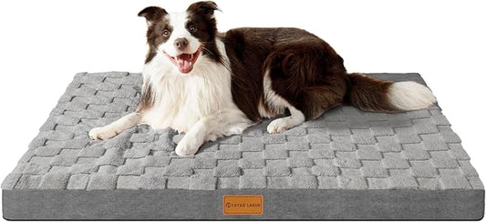 Patas Lague Orthopedic XXL Dog Bed for Extra Large Dogs 48''X30'', Waterproof Soft Warm Comfortable Egg Crate Foam Big Large Pet Beds Mat with Removable Washable Cover and Nonskid Bottom, Grey