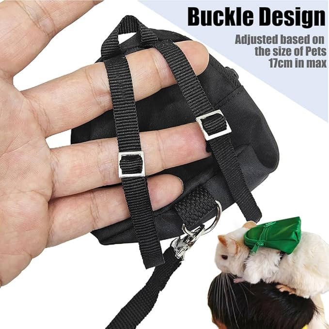 Portable Guinea Pig Backpack with Small Bag Harness and Leash Set, Space Capsule Bubble Pet Carrier Cage Travel for Rabbit, Bearded Dragon, Sugar Glider (Green, Backpack+Bag)