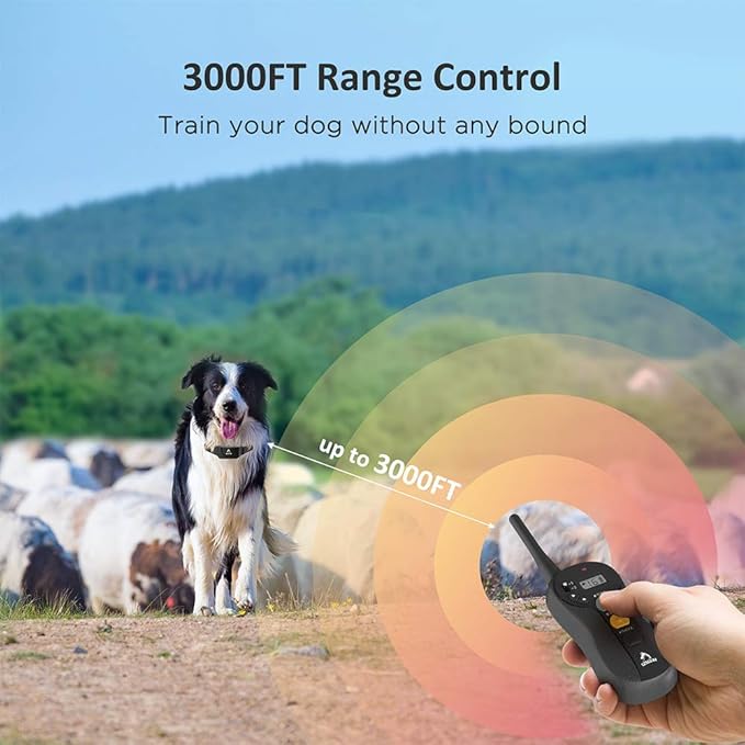PATPET Dog Training Collar for Large Dogs - IPX7 Waterproof E Collar for Dogs Training with Beep, Vibration and Static Modes
